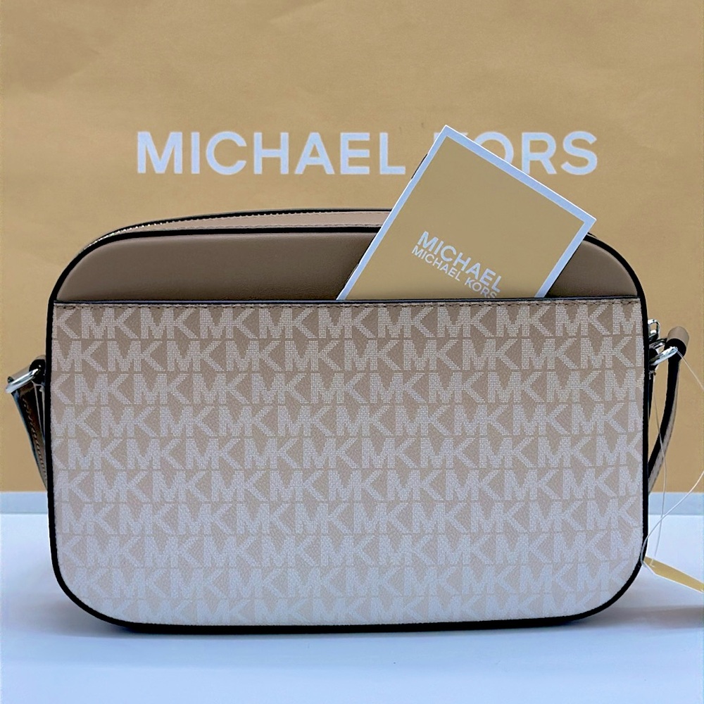 Michael Kors Jet Set Large Ombré Signature Logo East West Crossbody Body Husk - Picture 9 of 14